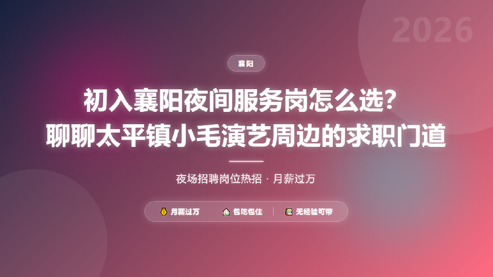 初入襄阳夜间服务岗怎么选？聊聊太平镇小毛演艺周边的求职门道